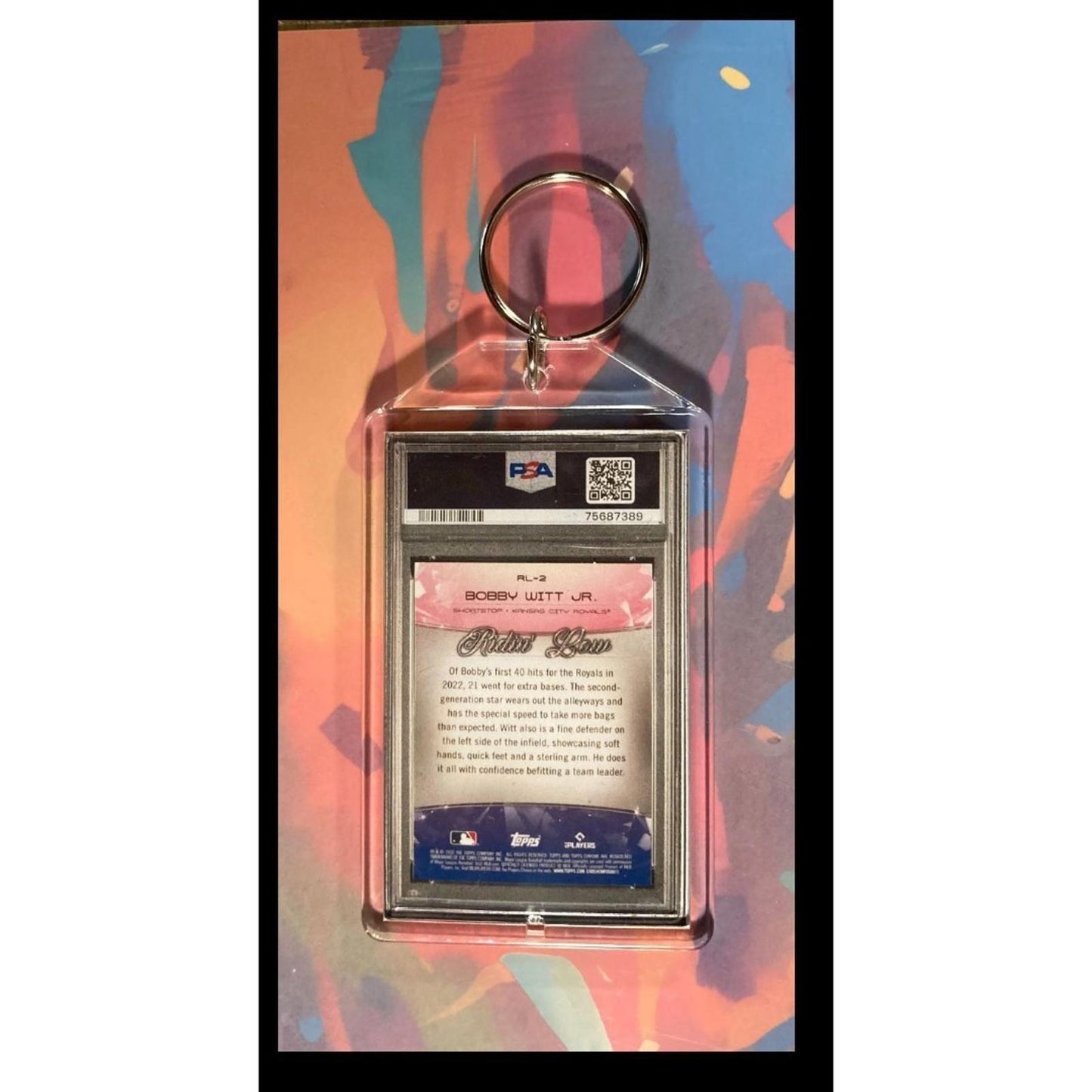 0056 Bobby Witt Jr 2022 Topps Ben Baller Chrome Ridin' Low Novelty Keychain