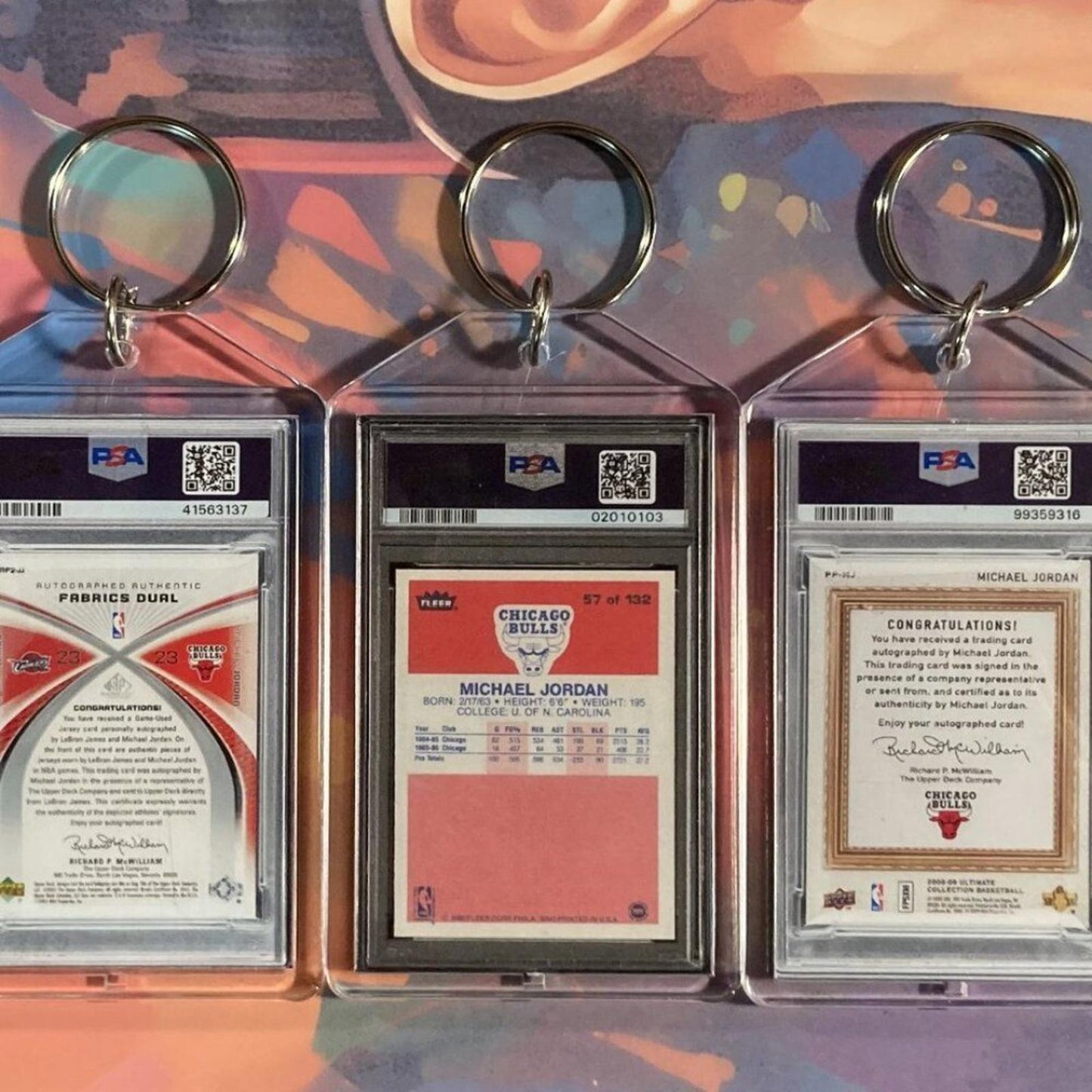 0186B Michael Jordan 3 Pack Bundle 3 Different Custom Novelty Keychains