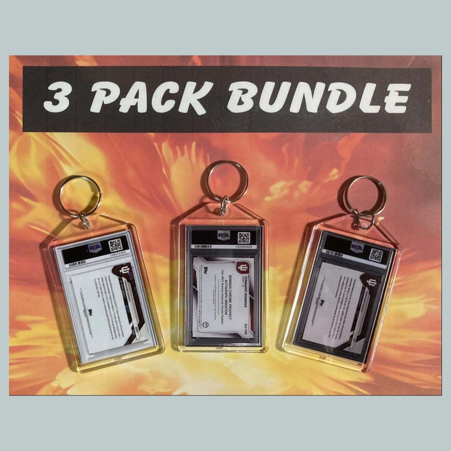 3734B  Fernando Mendoza Custom Hand Made Novelty Keychains 3 Pack Bundle FBL