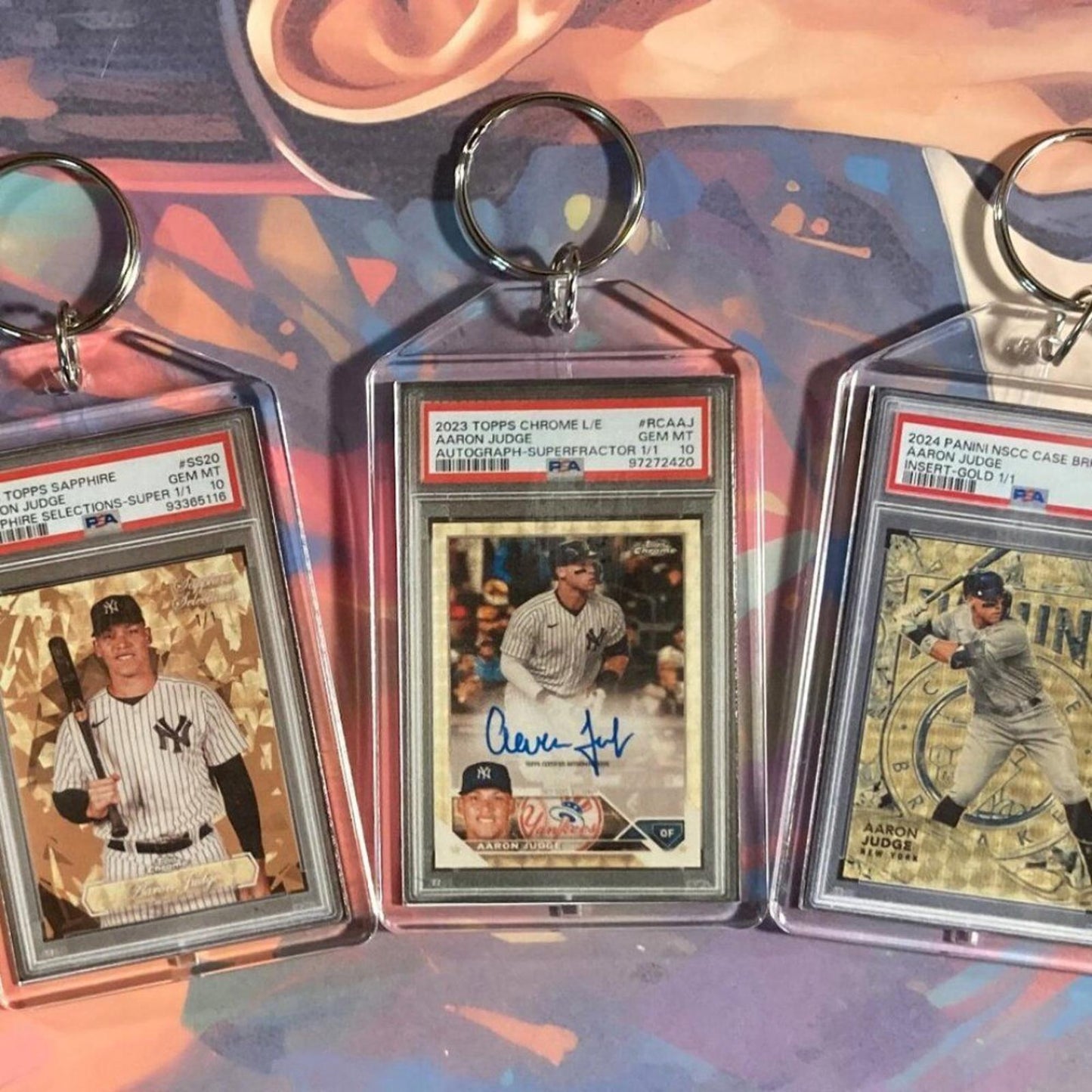 0183B Aaron Judge - 3 Pack Bundle-All SuperFractors Custom Novelty Keychains