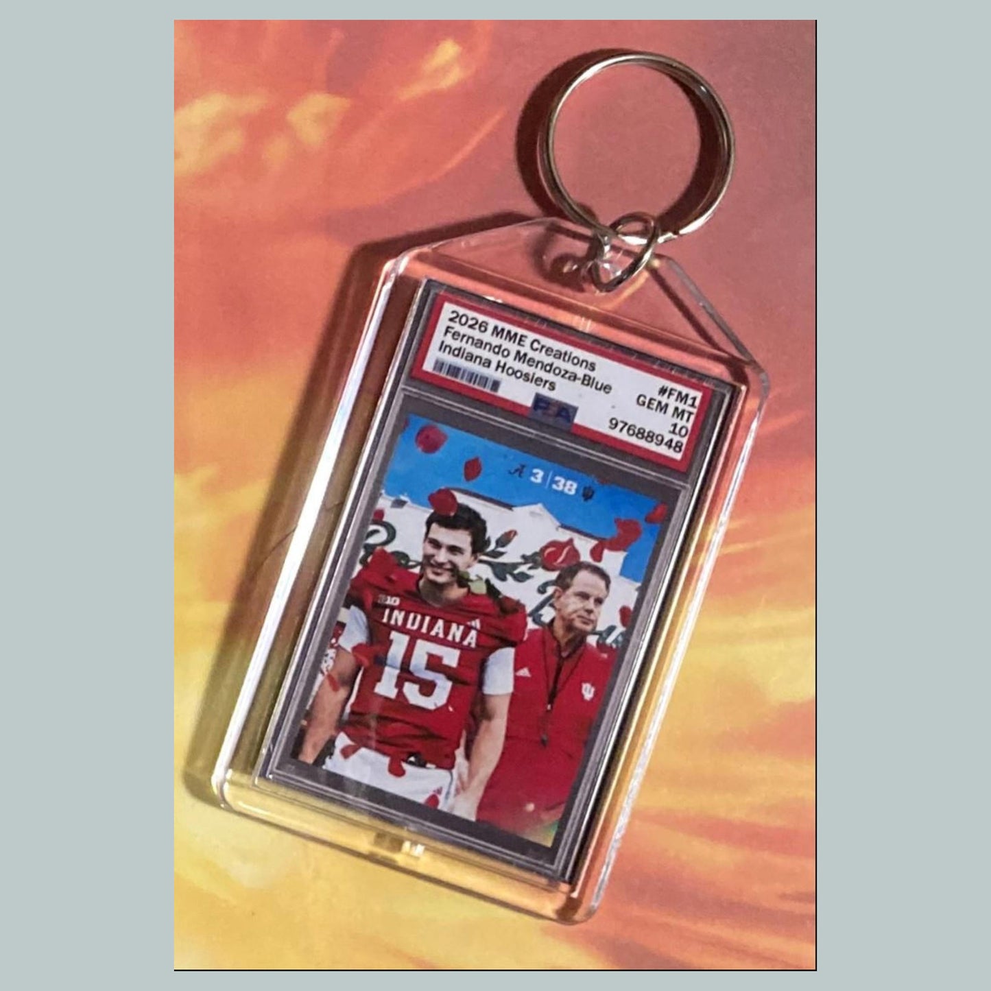 0797 Fernando Mendoza Blue Ice Custom Hand Made Keychain