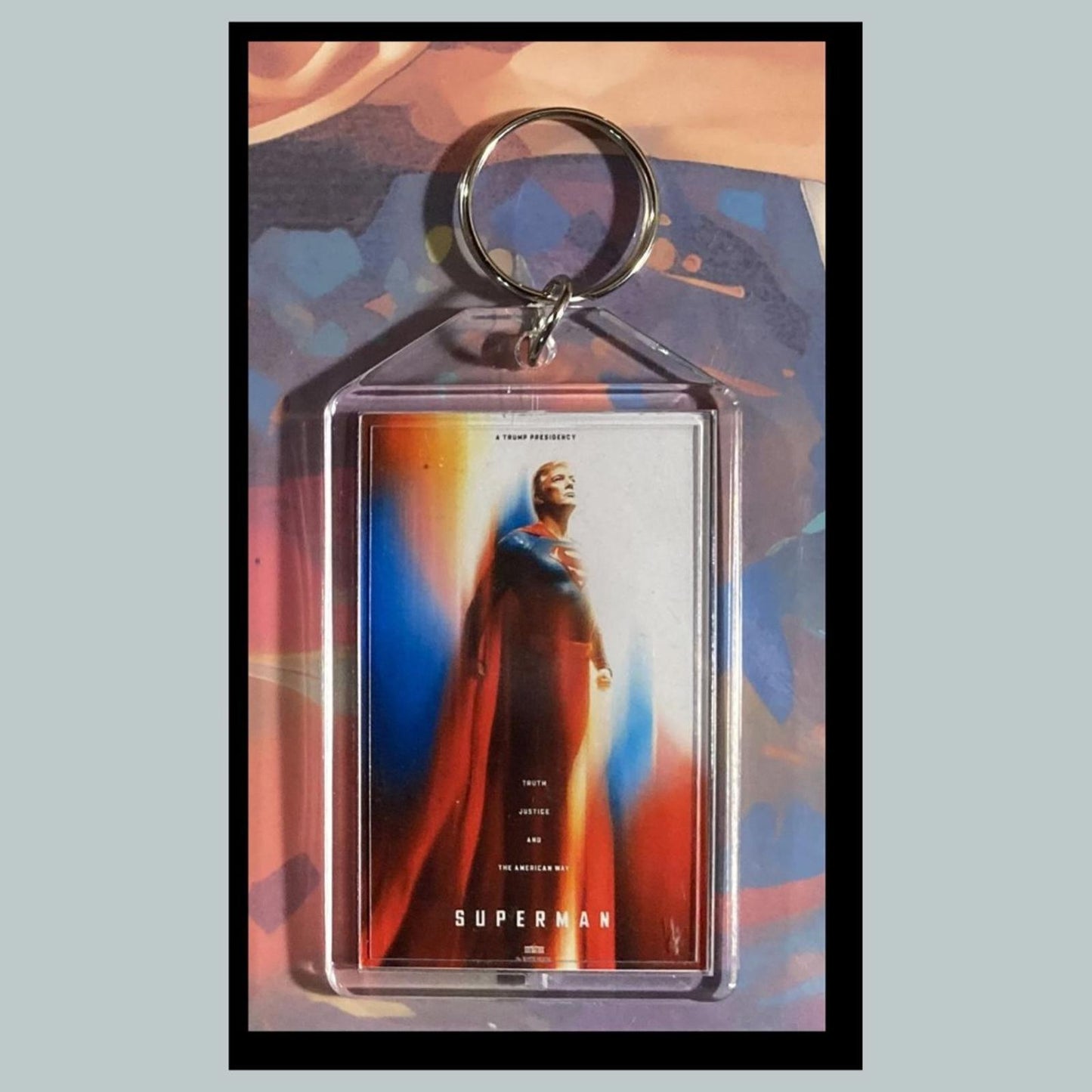 0319 Trump Superman Custom Hand Made Keychain-Makes A Great Gift