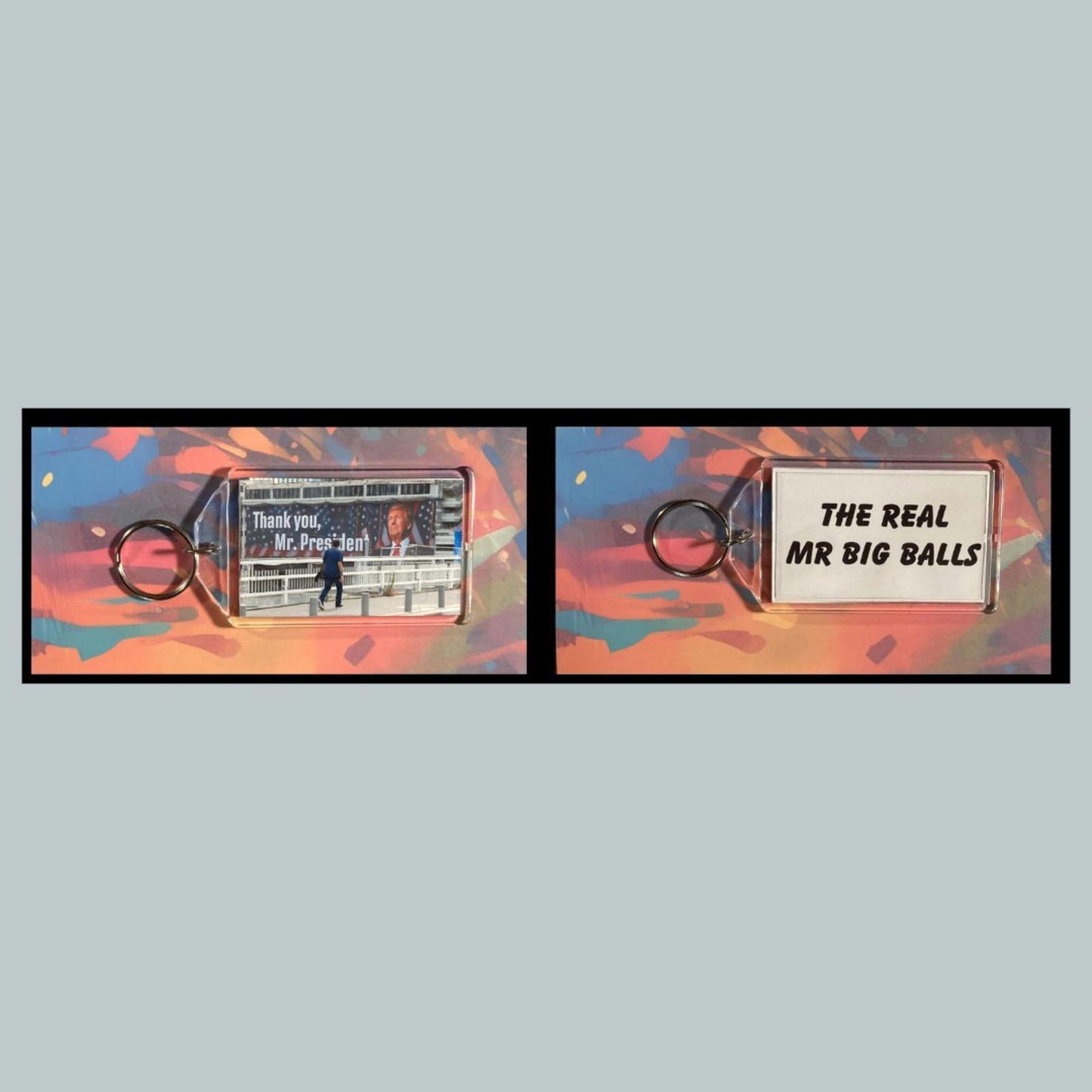 0396 Trump The Real Mr Big Balls  Custom Hand Made Keychain-Makes A Great Gift