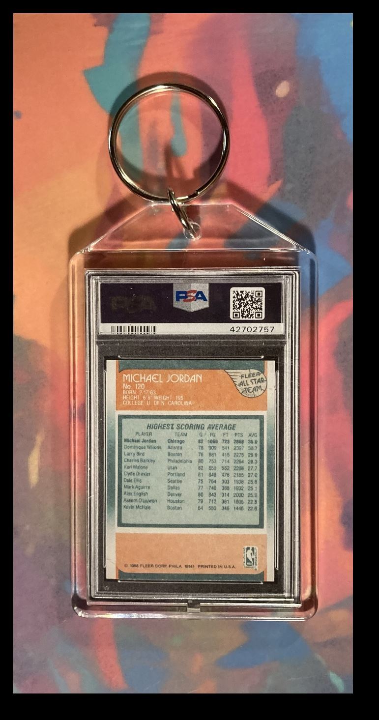 3003 Michael Jordan1988 Fleer AS Custom Made Keychain-Great Gift BKL KYC