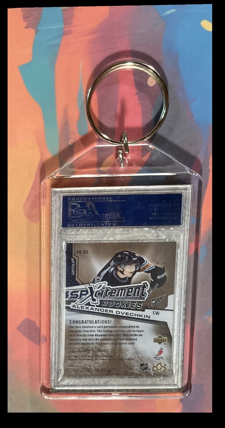 2981 Alexander Ovechkin 2005 UD Rookie Auto PSA Style -Custom Made Keychain KYC MSC