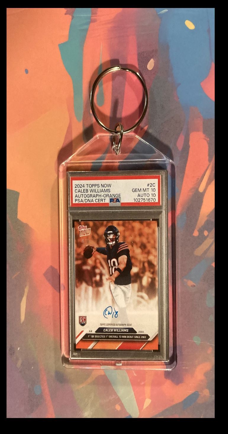 3056 Caleb Willia 2024 Topps Now Orange Auto Custom Keychain-Gift FBL