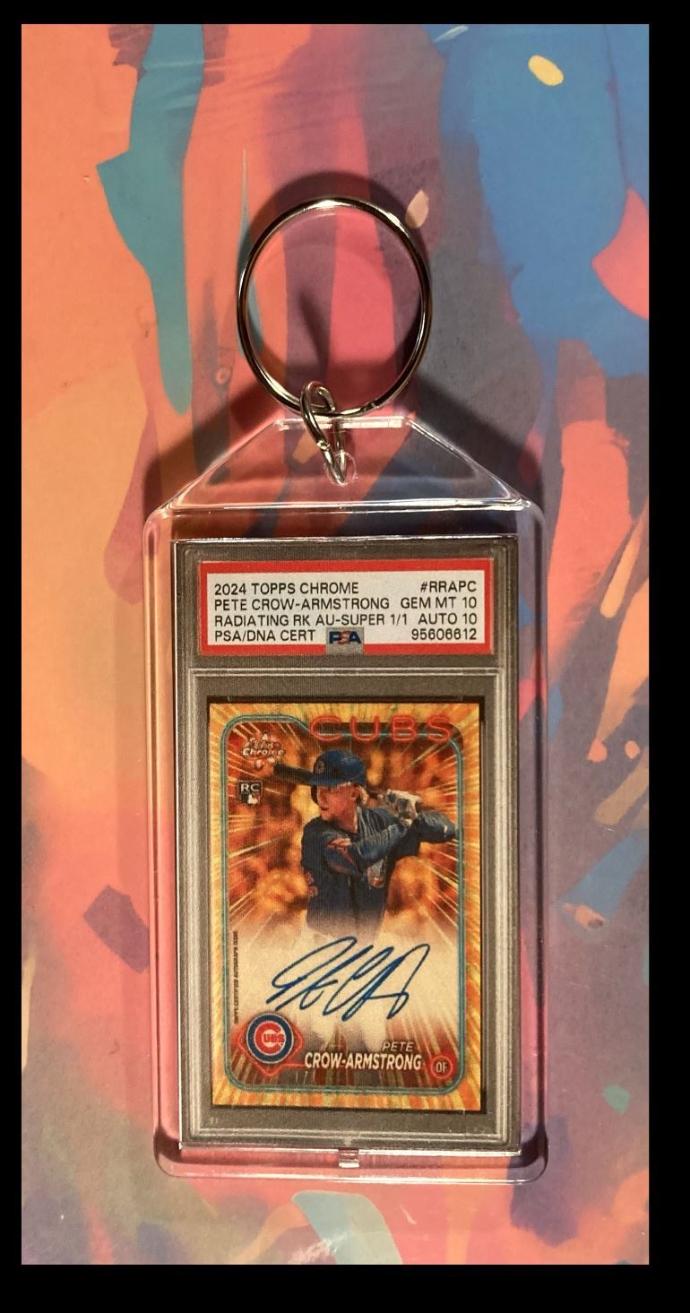 3028 Pete Crow-Armstrong 2024 Topps Chrome Auto SuperFractor Keychain BBL KYC