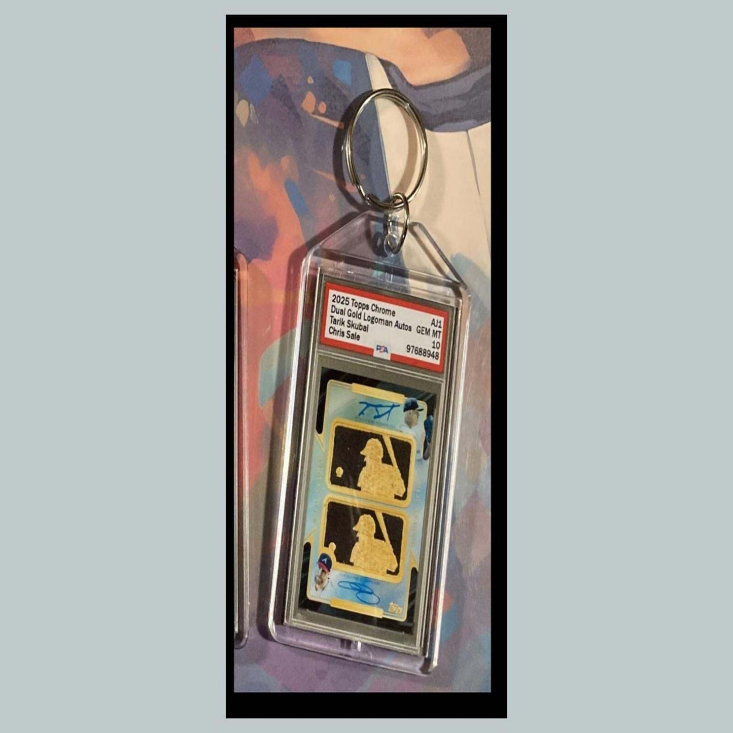 3391 Chris Sale/Tarik Skubal 2025 Logoman Chrome Gold Dual Auto Novelty Keychain BBL KYC