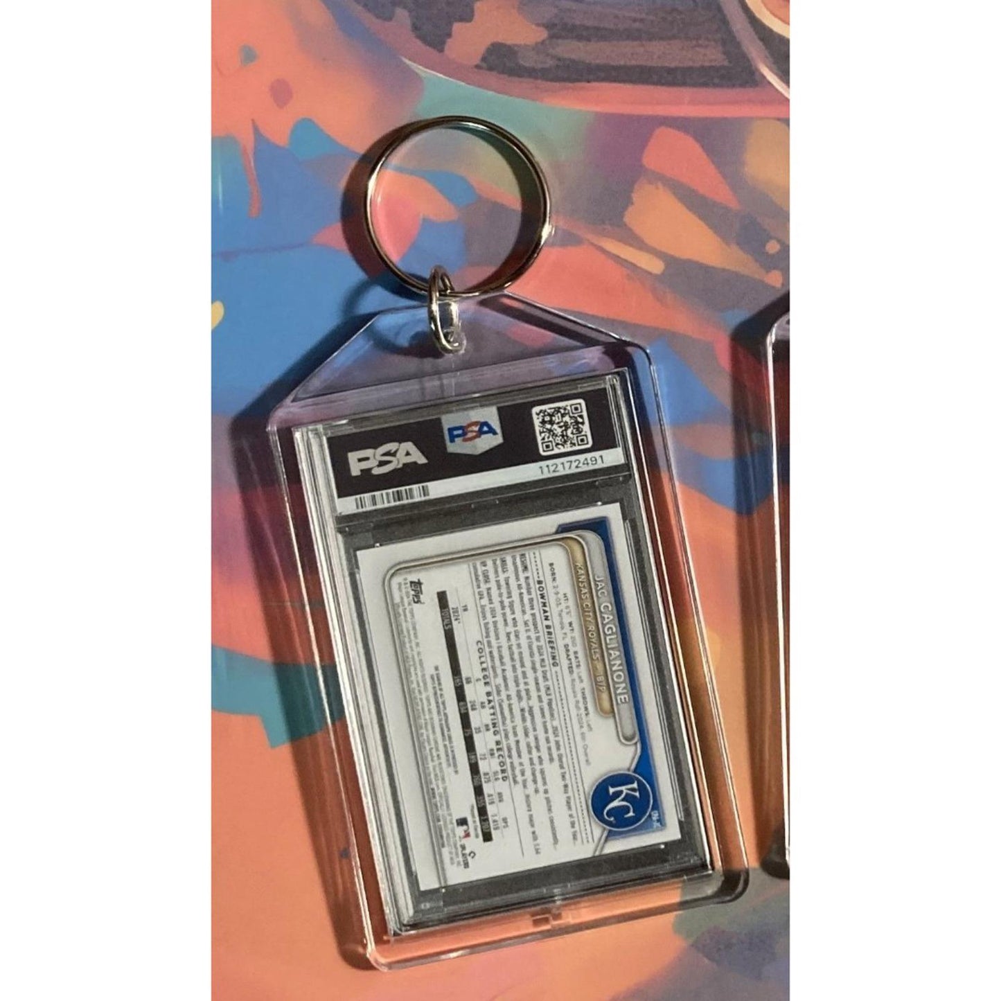 0257 Jac Caglianone 2024 Bowman Draft Gold Shimmer Auto Custom Novelty Keychain