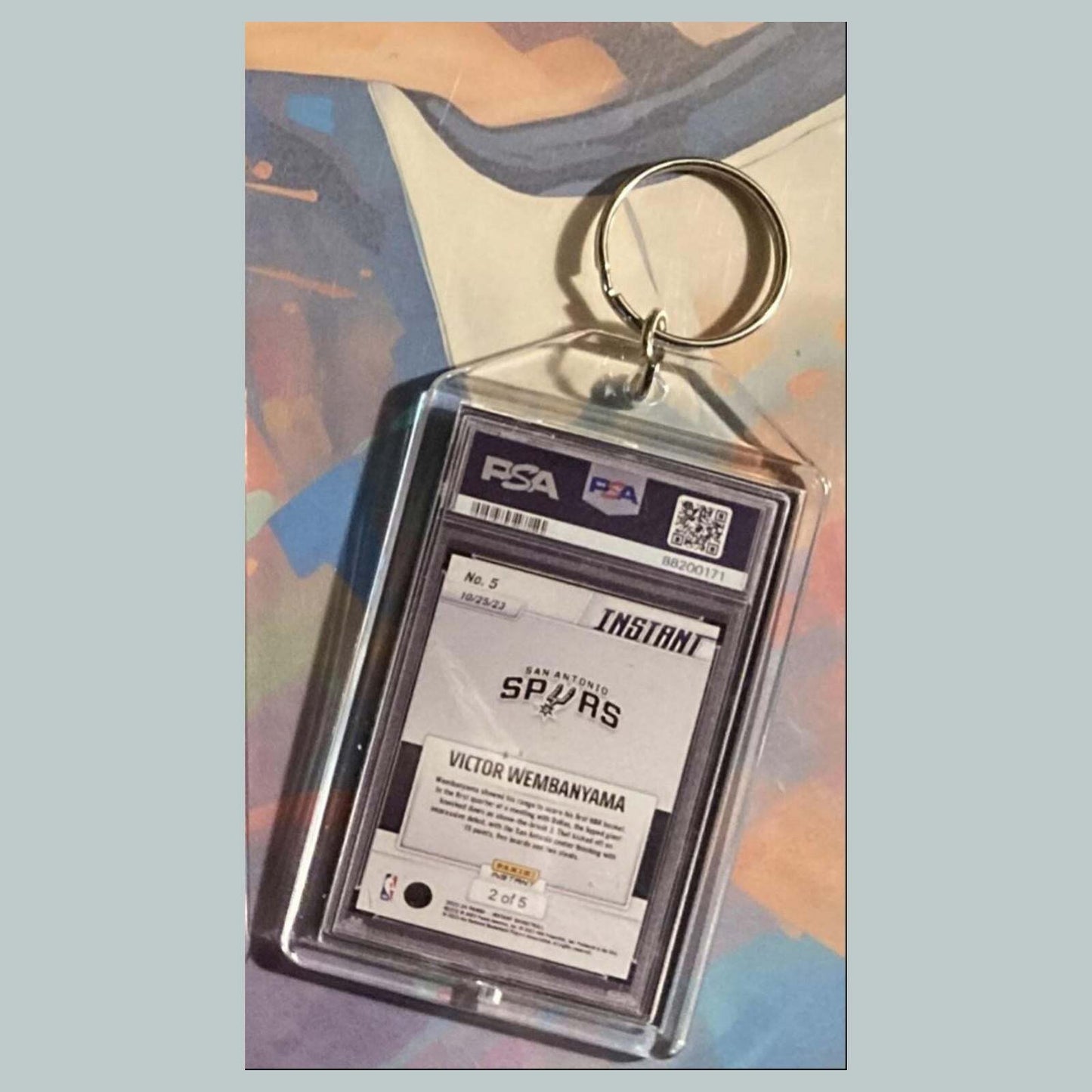 3546 2023 Panini Instant Victor Wembanyama Versicolor Custom Keychain Gift BKL KYC