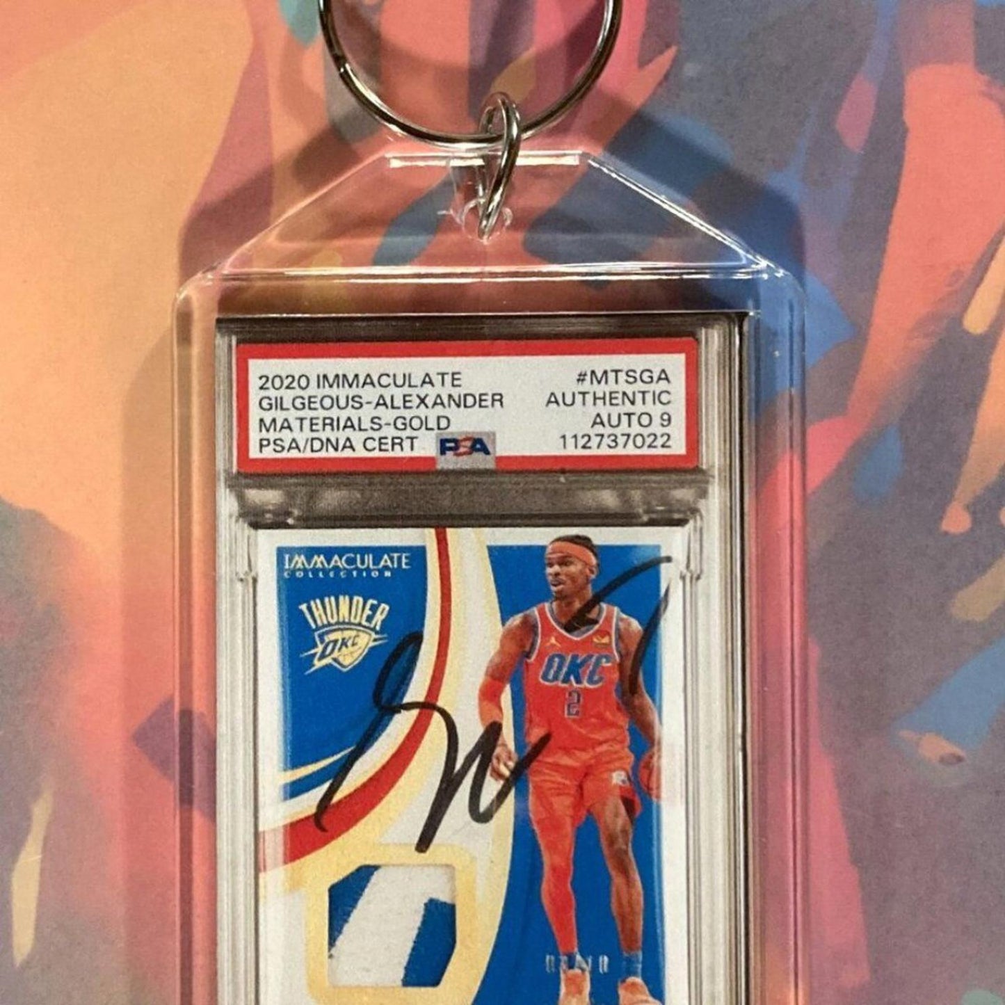 0104	Shai-Gilgeous Alexander 2020 Panini Immaculate Patch Auto Novelty Keychain