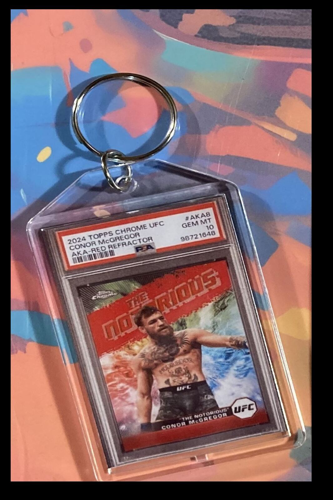 3102 Conor McGregor 2024 Topps Chrome UFC AKA Red Keychain KYC MSC