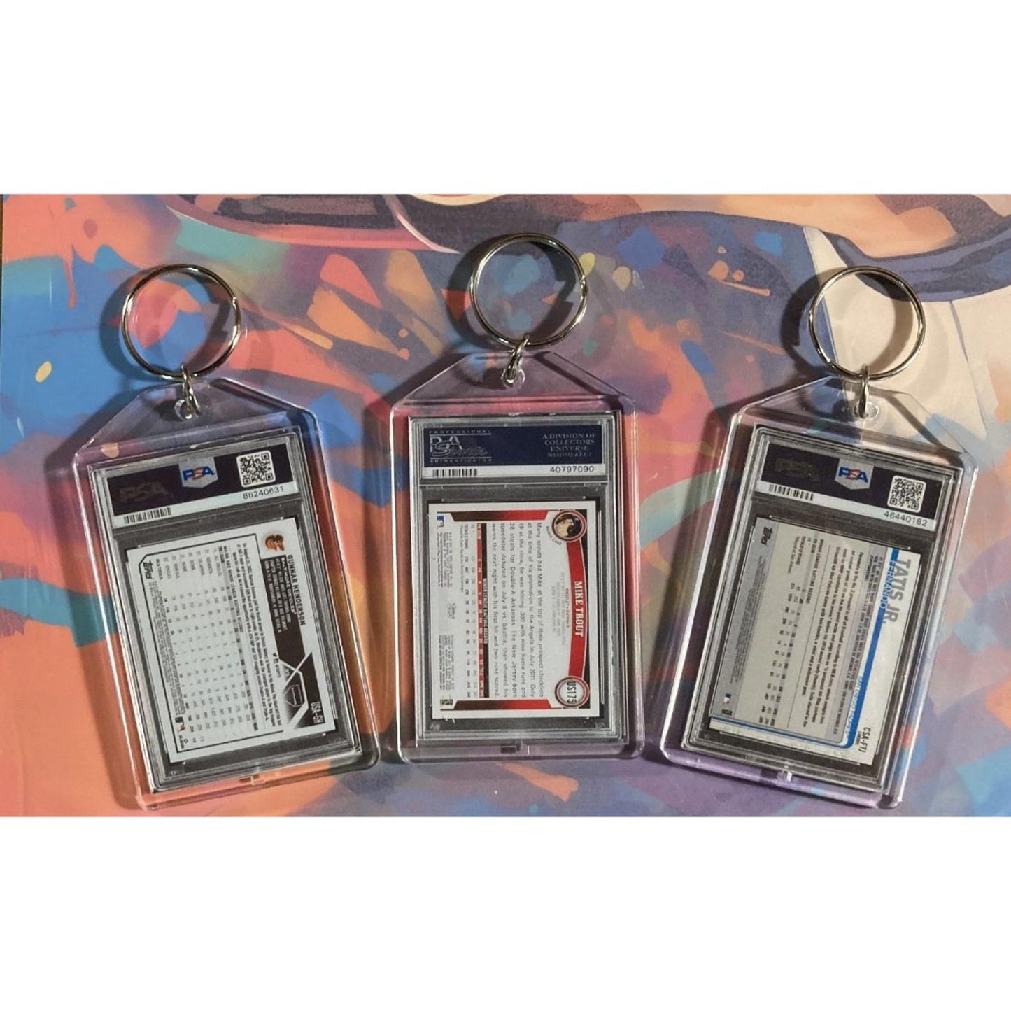 3189B Gunnar Henderson/Trout/Tatis 3 Pack Bundle - 3 Different Novelty Keychains BBL KYC