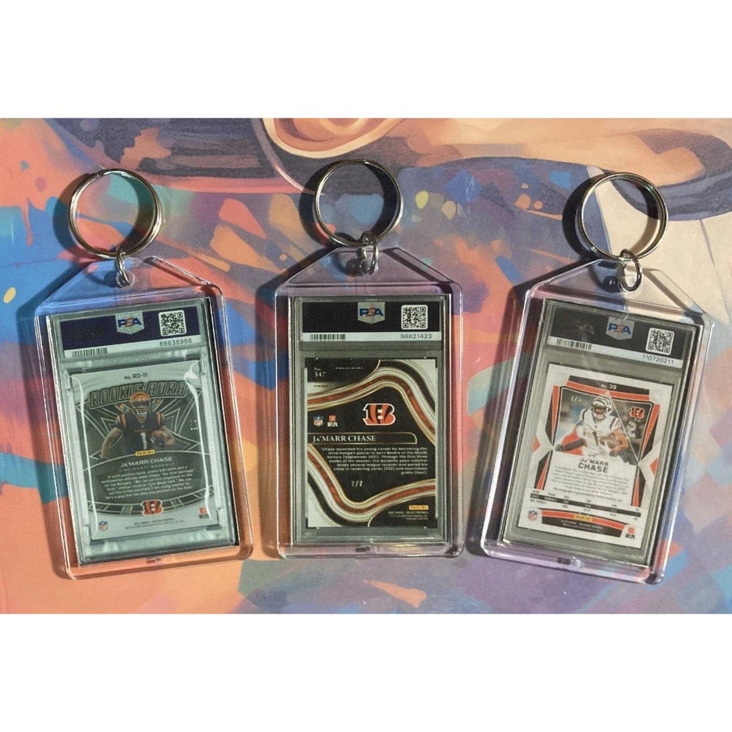 0314B Ja'Marr Chase - 3 Pack Bundle 3 Different Custom Novelty Keychains-Gift