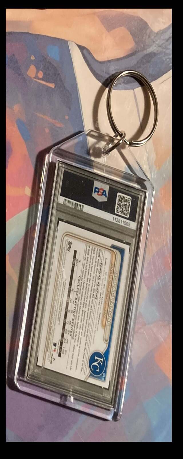 3223 Jac Caglianone 2024 Bowman Draft Blue Wave Auto  Keychain BBL KYC