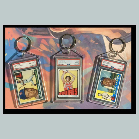 3441B Ted Williams/Julius Erving/Hank Aaron 3 Pack Bundle -3 Novelty Keychains BBL KYC