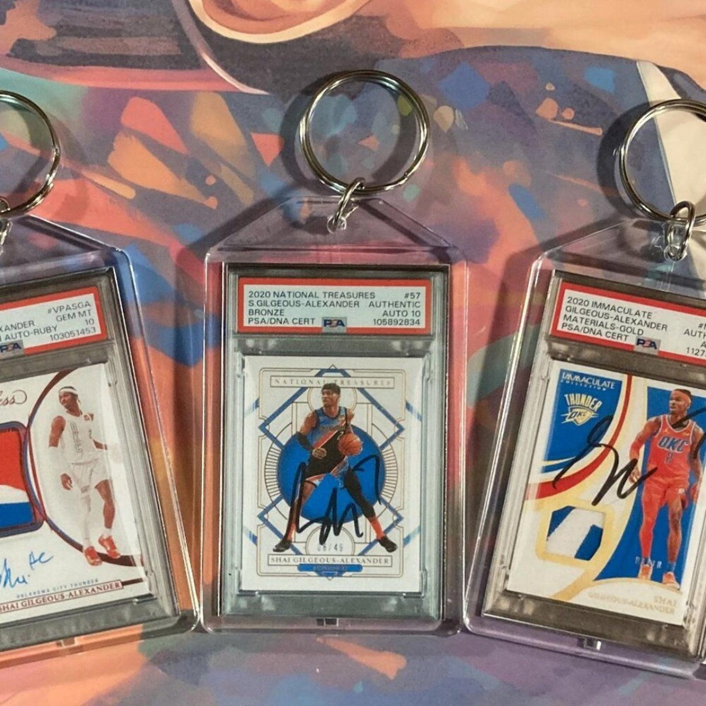 0188B	Shai-Gilgeous Alexander 3 Pack Bundle 3 Different Custom Novelty Keychains
