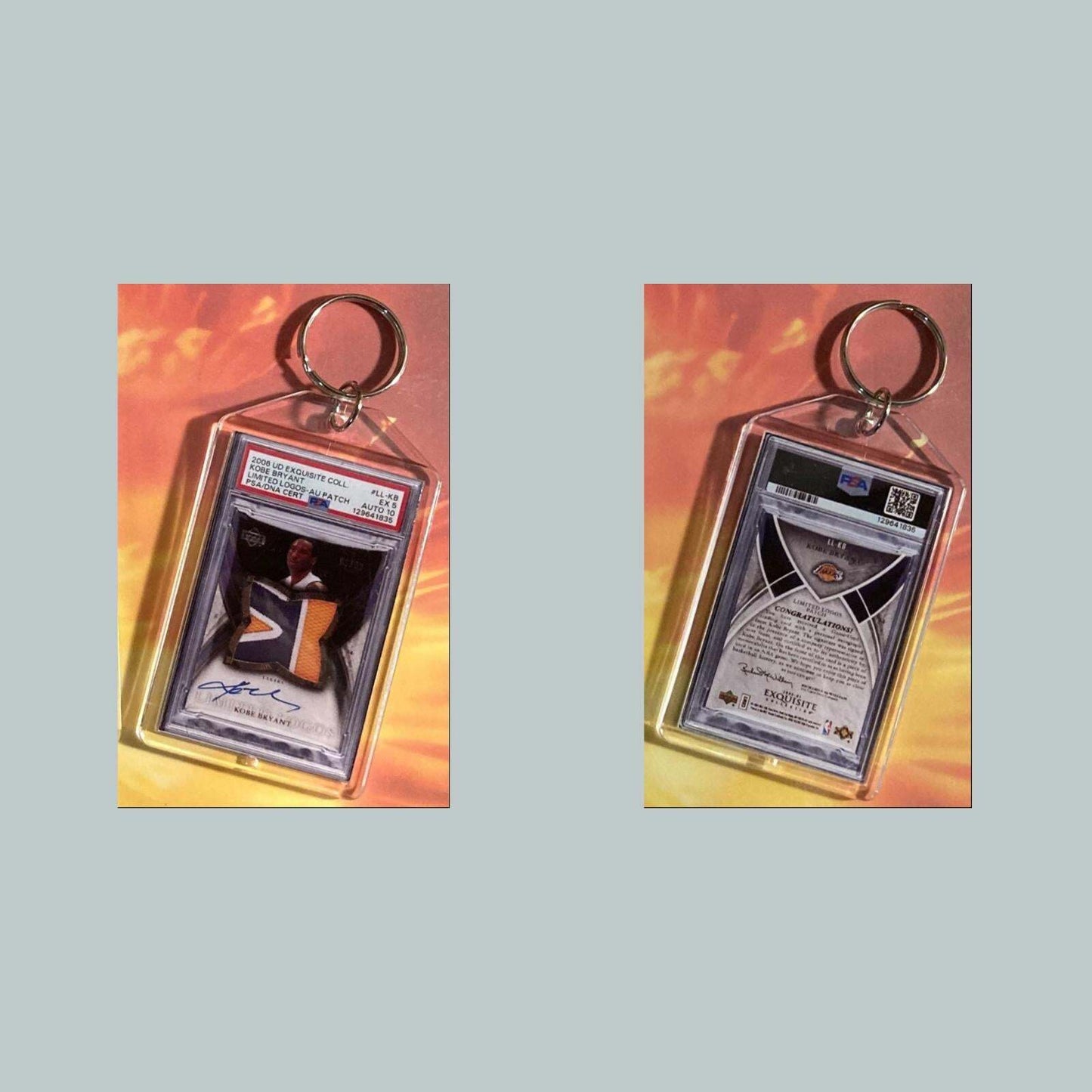 3643 Kobe Bryant 2006 UD Exquisite Patch Auto Custom Hand Keychain BKL KYC