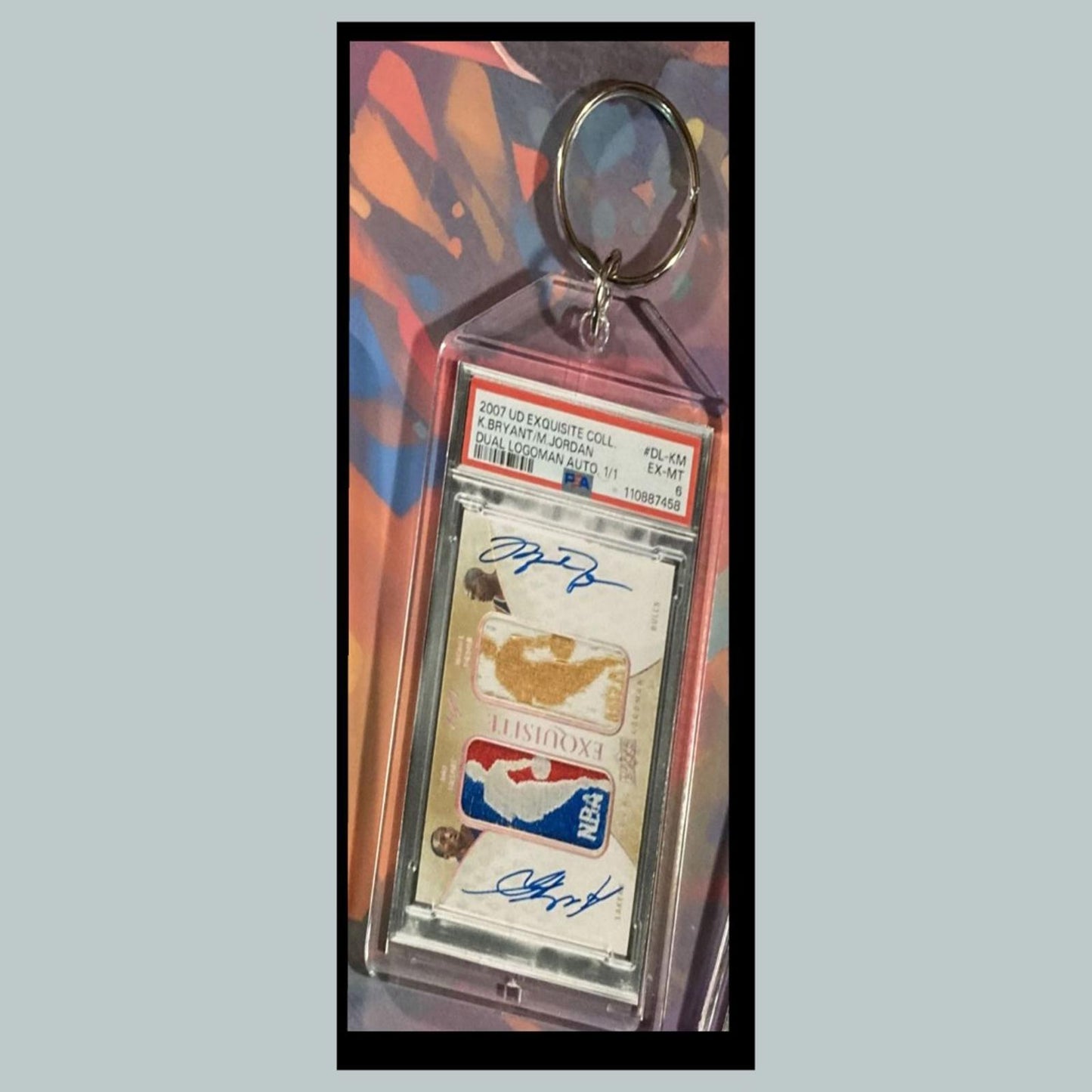 0432 Michael Jordan/Kobe Bryant 2007 UD Exquisite Dual Logoman Autos Keychain