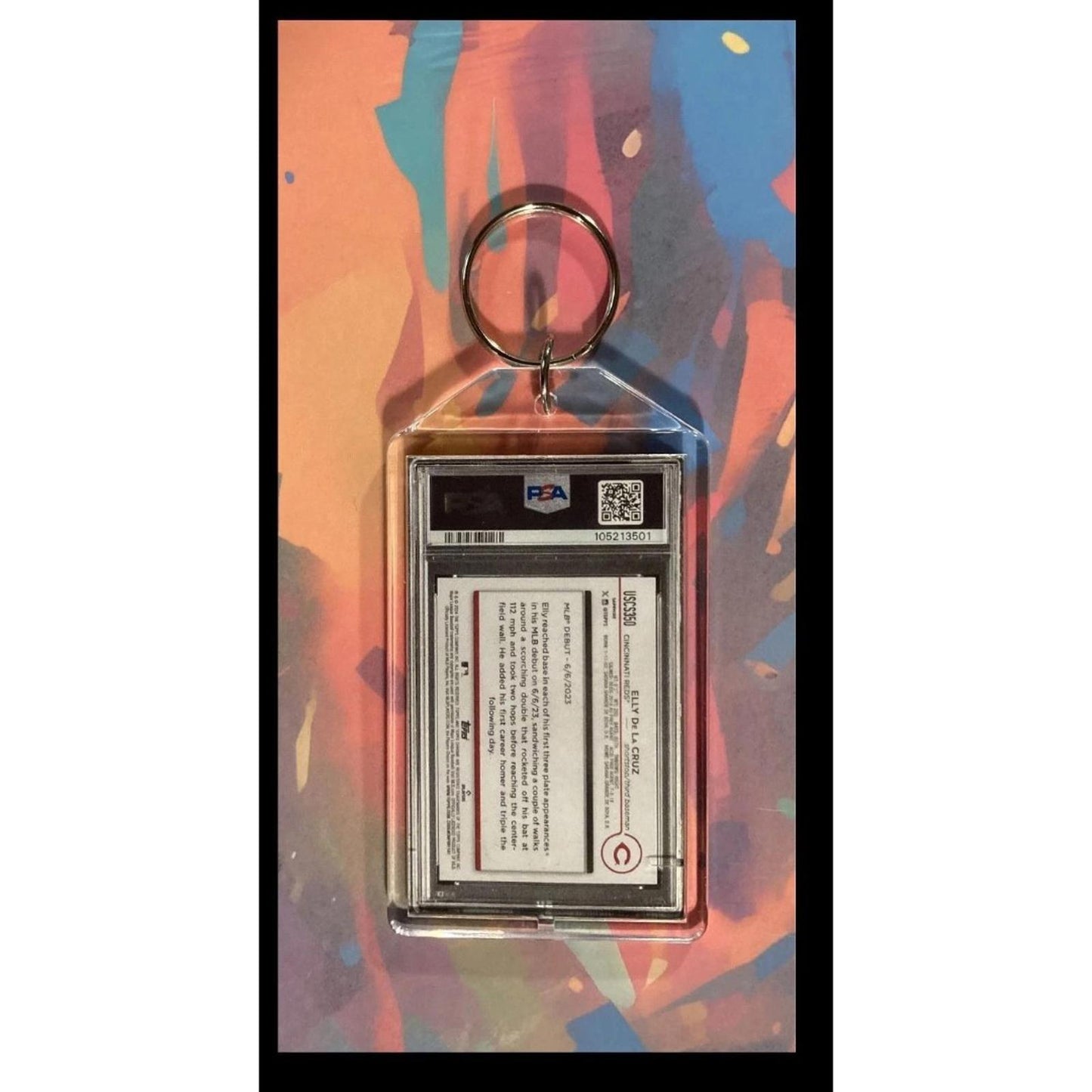 0091 Elly De La Cruz 2024 Topps Chrome Update Gold Sapphire SE Novelty Keychain