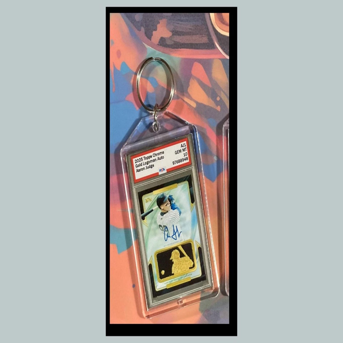 0413 Aaron Judge 2025 Chrome Gold Logoman Auto Custom Hand Made Novelty Keychain