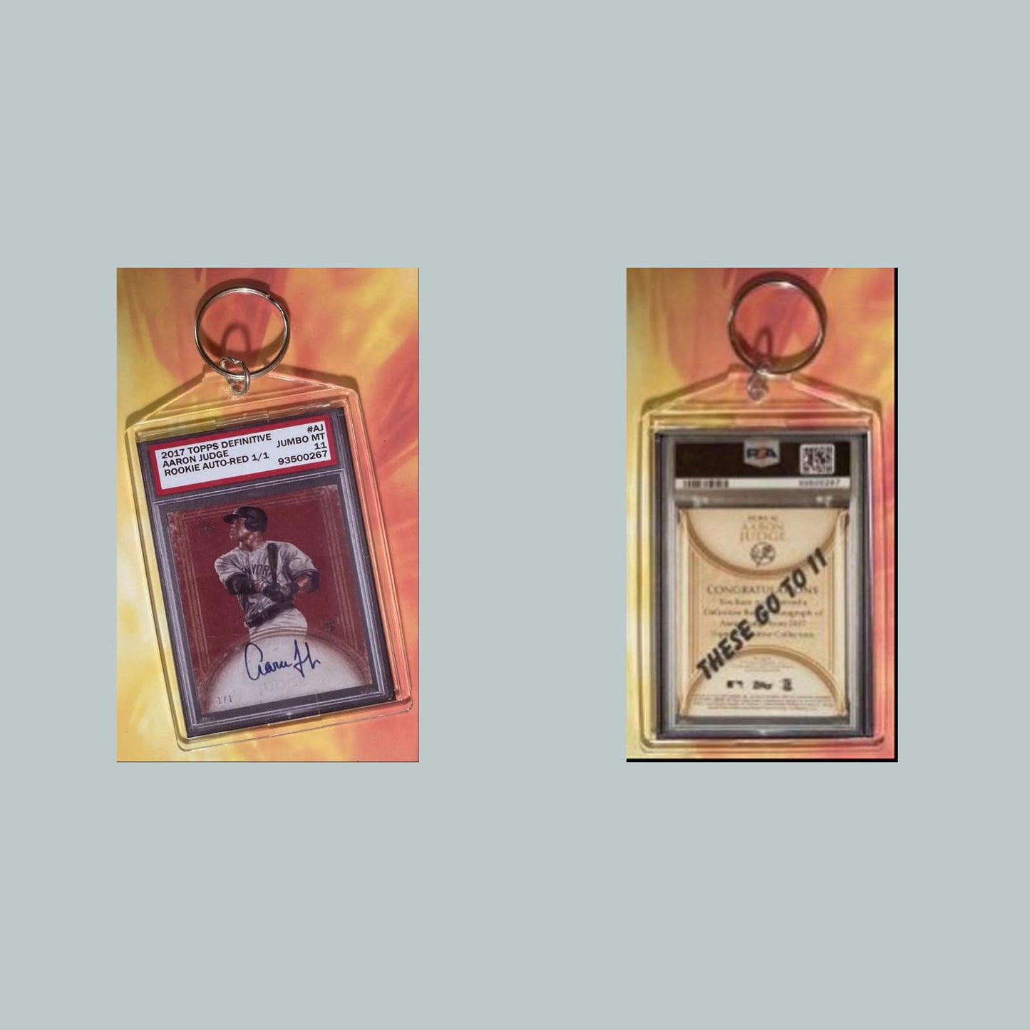 0692 Aaron Judge Jumbo Keychain 2017 Topps Definitive Auto Custom Hand Made