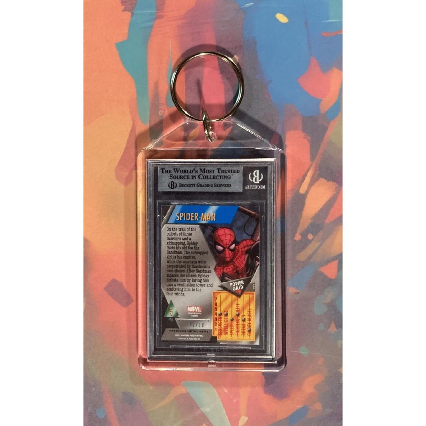 0226 Spider Man 2013 Fleer Marvel Retro Precious Metal Gems Novelty Keychain