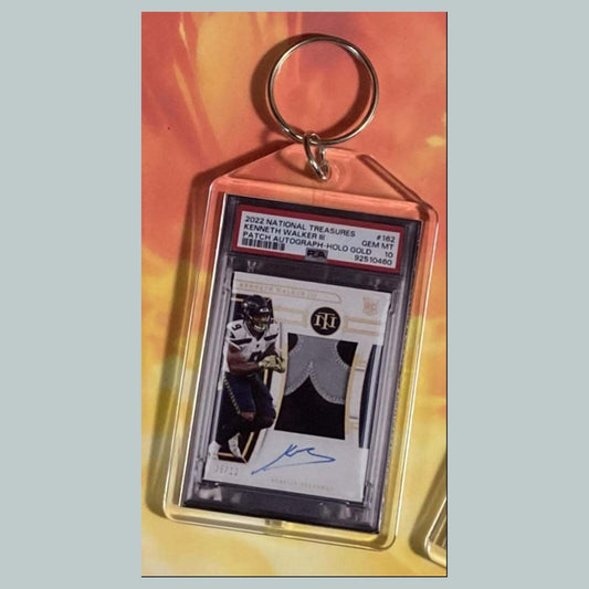 3769 Kenneth Walker III 2022 Nat Treaus Patch Auto Hand Made Keychain FBL