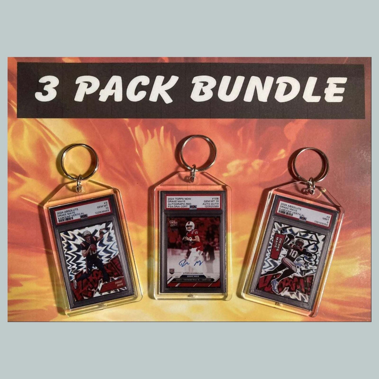 3719B Drake Maye Custom Hand Made Novelty Keychains Bundle - Makes A Great Gift FBL