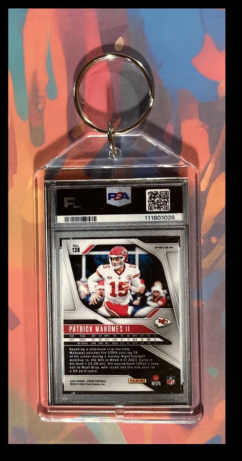 2994 Patrick Mahomes 2024 Panini Prizm Sparkle Custom Keychain FBL