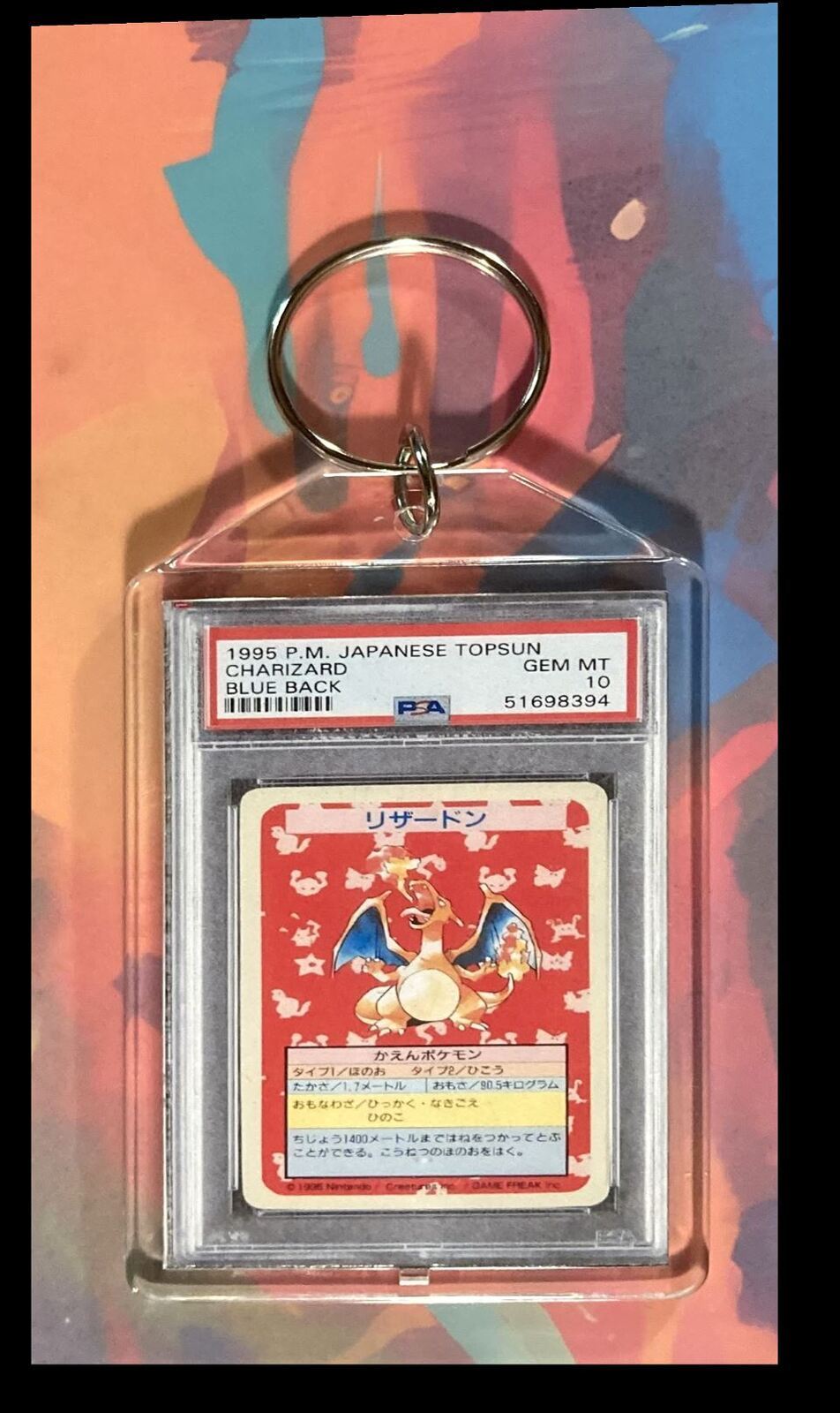 3178 Pokemon Charizard 1995 PM Japanese Topsun  Custom Keychain Great Gift KYC MSC