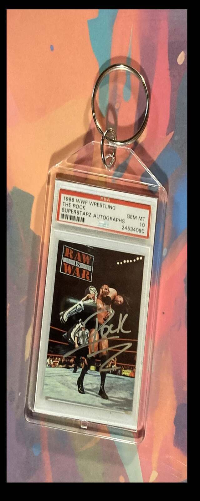 3369 The Rock 1998 Superstarz Auto Custom Hand Made Novelty Keychain KYC MSC