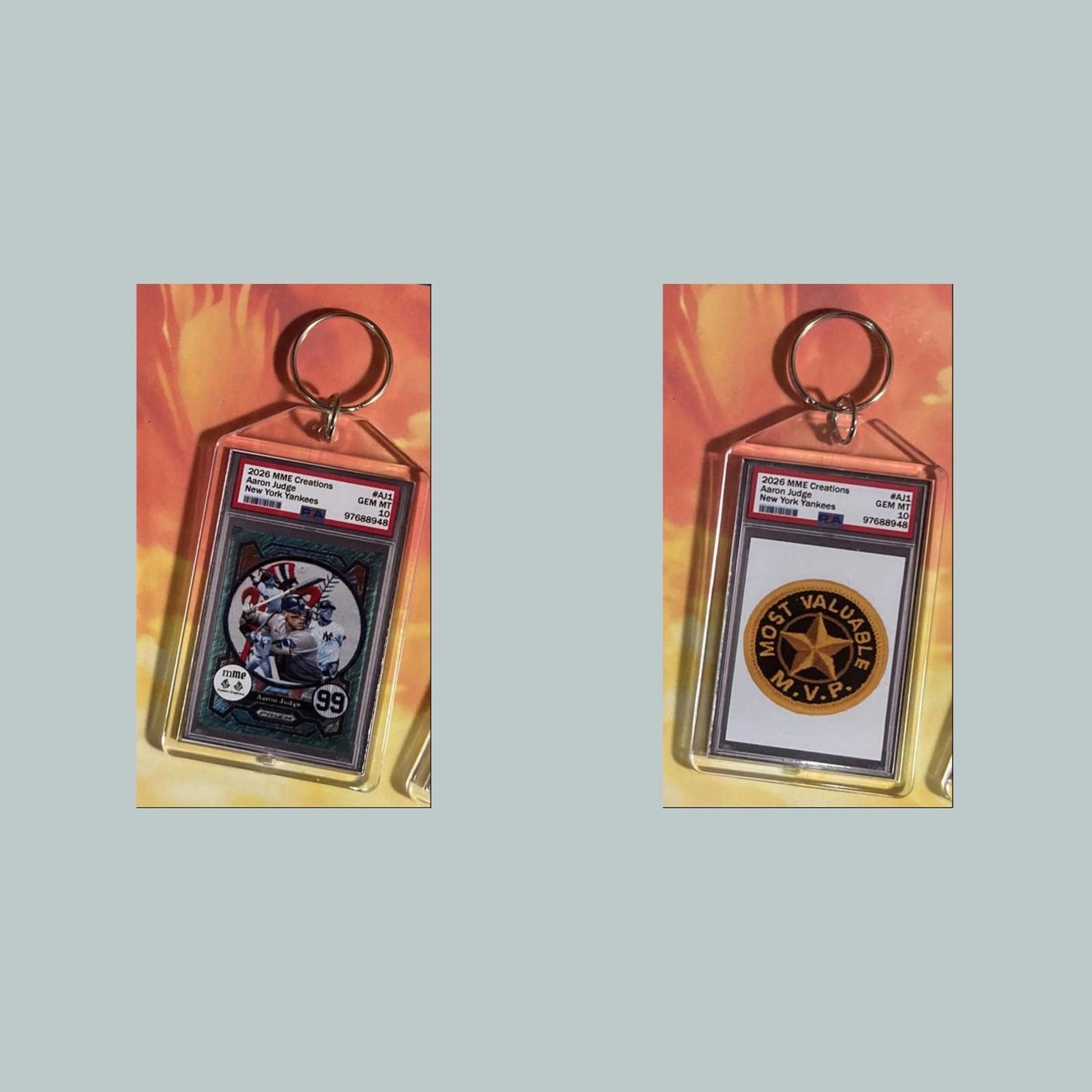 3758 Aaron	Judge Green Shimmer Custom Hand Made Keychain Makes A Great Gift BBL KYC