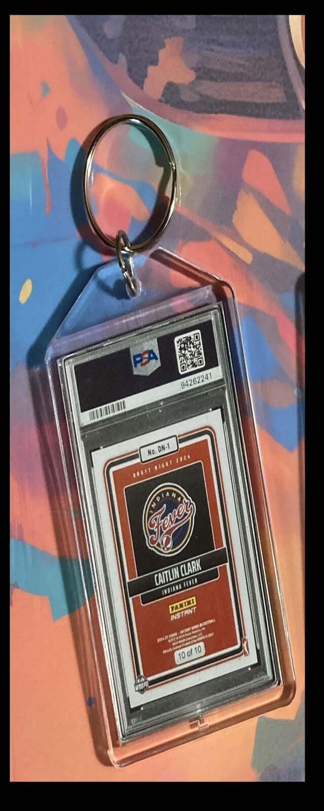 3208 Caitlin Clark 2024 Panini Instant Draft Night Jaguar Keychain BKL KYC