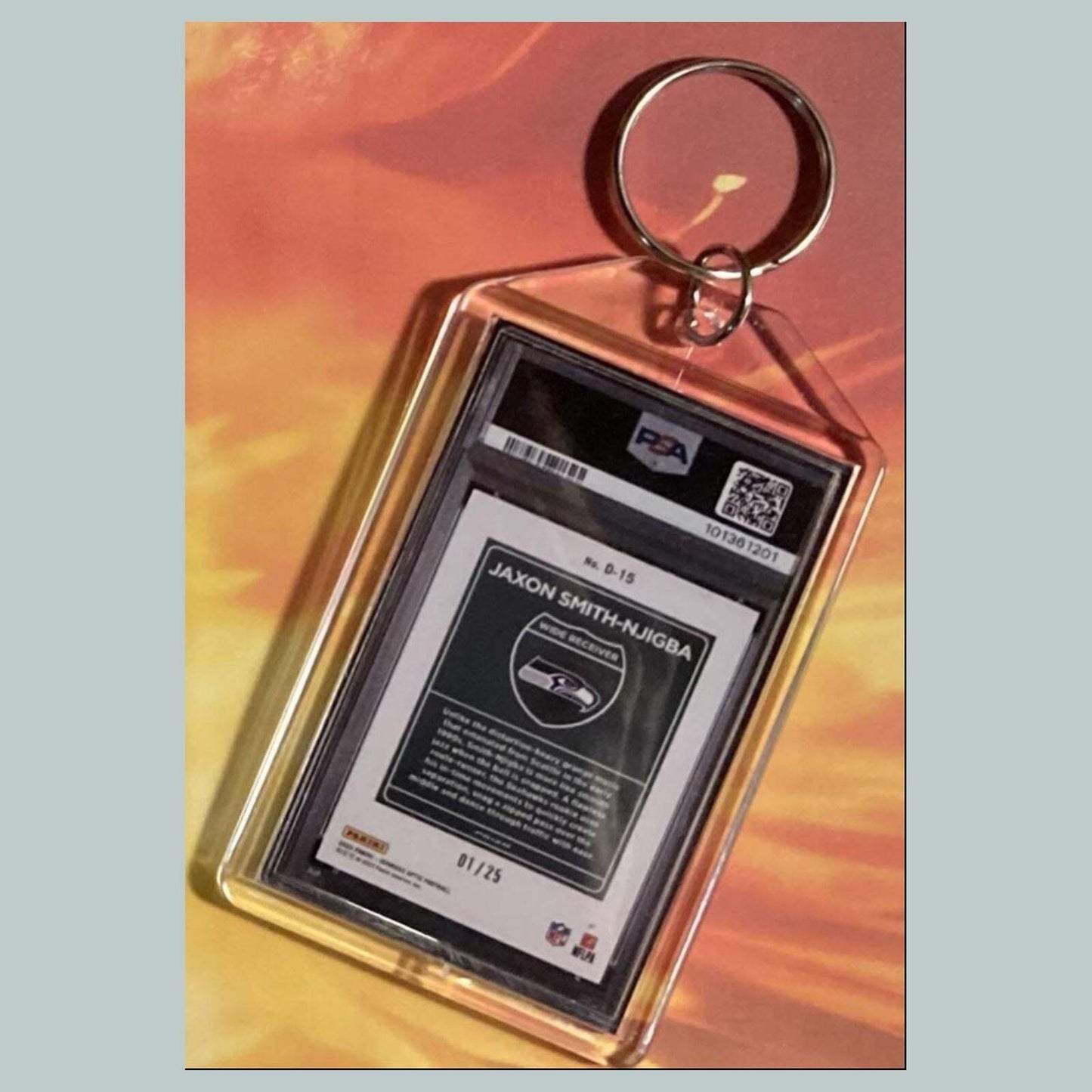 3772 Jaxon Smith-Njigba 2023 Pan/Donruss Optic Downtown Black Pandora Keychain FBL
