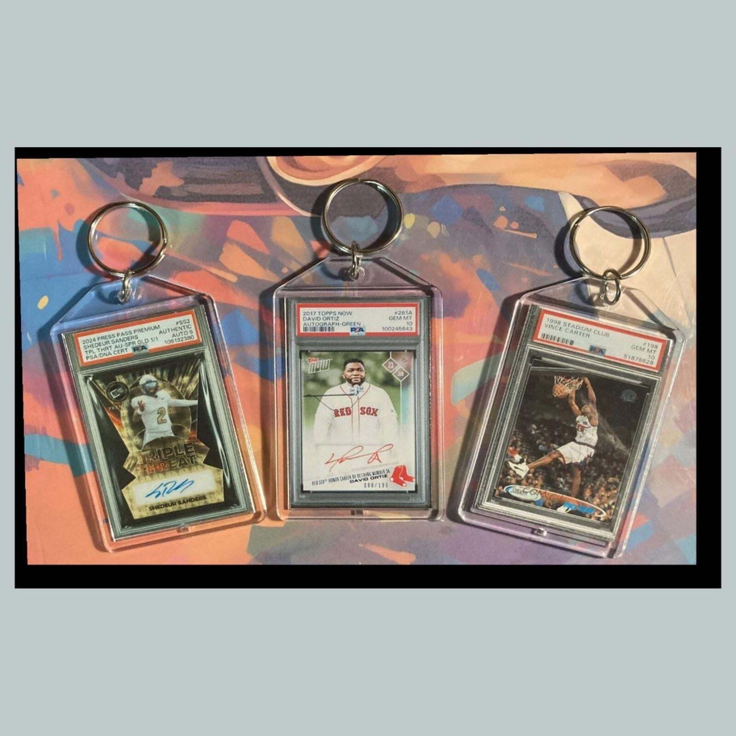 3417B Sanders/Ortiz/Carter 3 Pack Multi Sport Bundle - 3 Diff Novelty Keychains BBL KYC