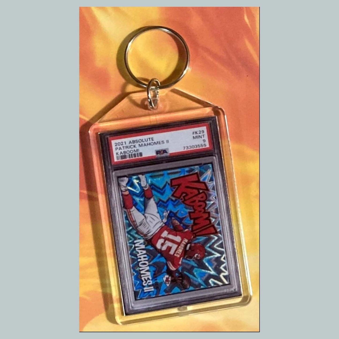 3618 Patrick Mahomes 2021 Panini Absolute Kaboom Custom Keychain FBL