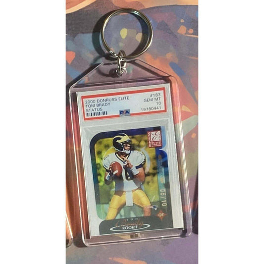 3265 Tom Brady 2000 Donruss Elite Status Custom Hand Made Novelty Keychain-Gift FBL