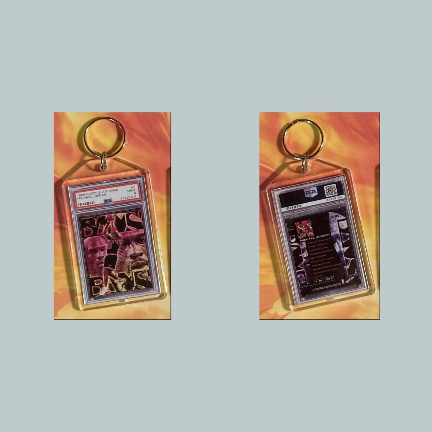 3658 Michael Jordan 1998 Hoops Slam Bams Custom Hand Made Keychain BKL KYC