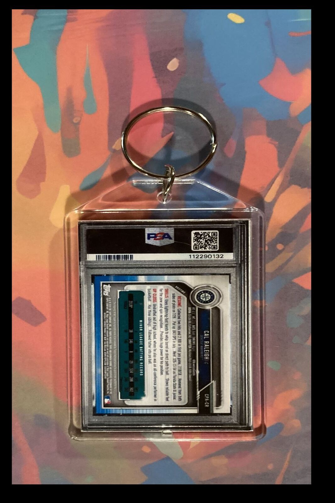 3065 Cal Raleigh 2019 Bowman Chrome Gold Auto Custom Made Keychain BBL KYC