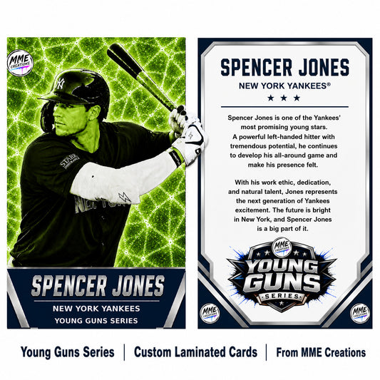 4240 Spencer Jones | Young Guns | Laminated Custom Baseball Card | Green Ice2