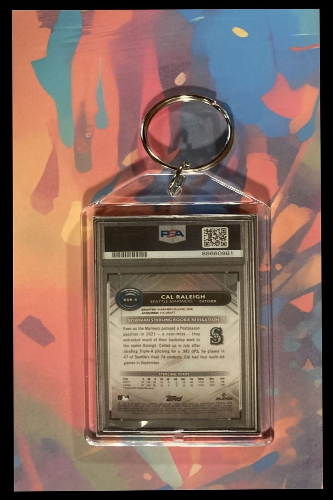 3063 Cal Raleigh 2022 Bowman Sterling SuperFractor  Custom Keychain BBL KYC