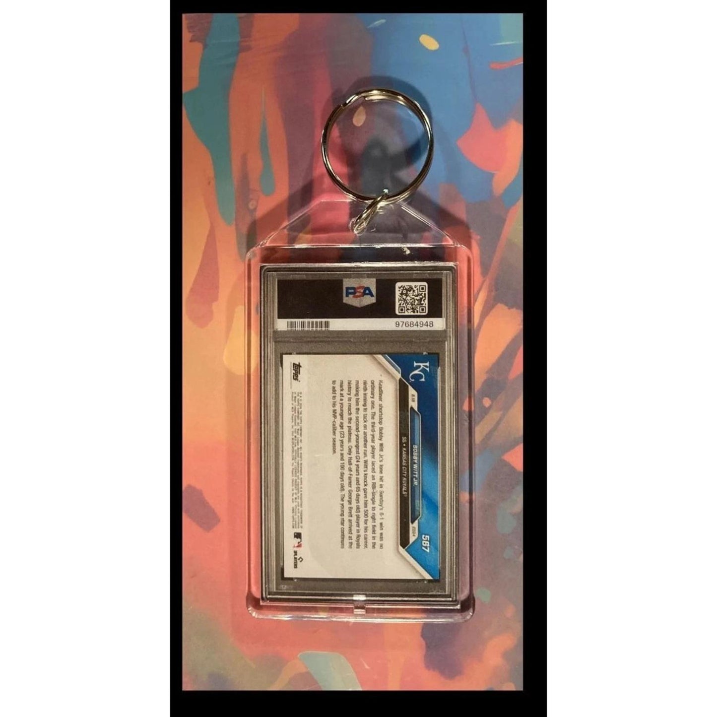 0079 Bobby Witt Jr Topps Now Fantasy Mockup Custom Made Novelty Keychain - Gift