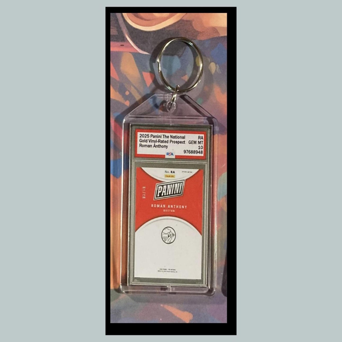 0427 Roman Anthony 2025 Panini The National Gold Vinyl Rated Prospect Keychain
