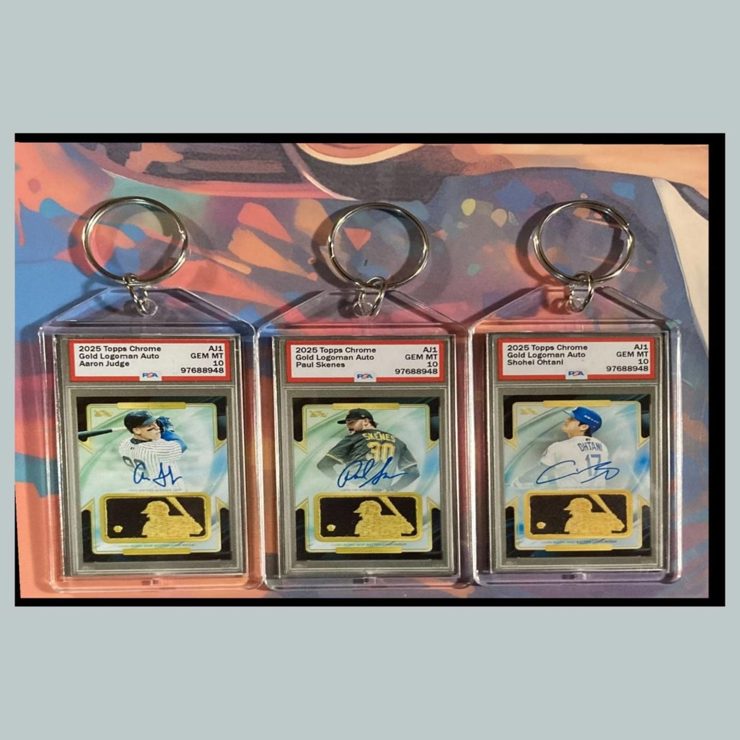 0417B Aaron Judge/Skenes/Ohtani 3 Pack Bundle - 3 Diff Custom Novelty Keychains