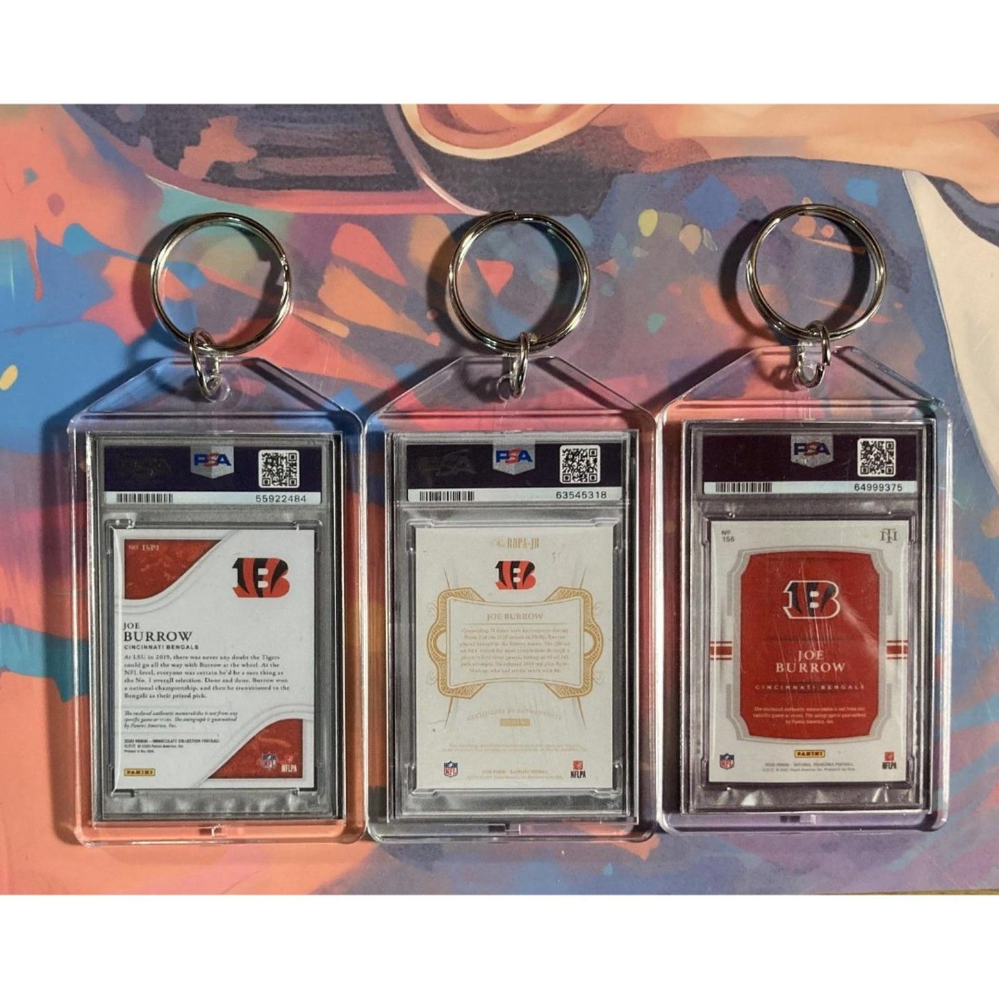 0194B Joe Burrow 3 Pack Bundle - 3 Different Custom Novelty Keychains -Gift