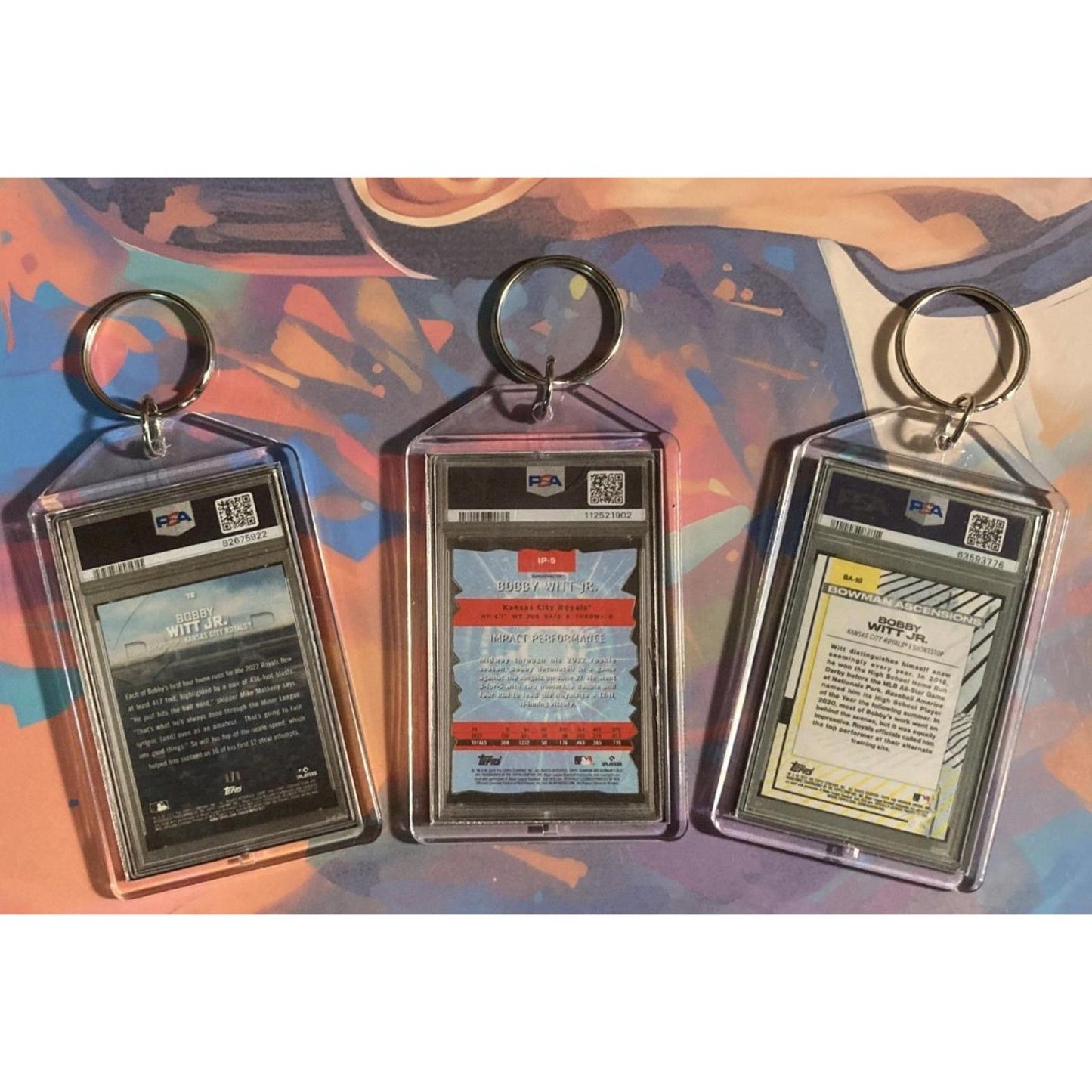 0177B Bobby Witt Jr - 3 Pack Bundle-All SuperFractors Custom Novelty Keychains