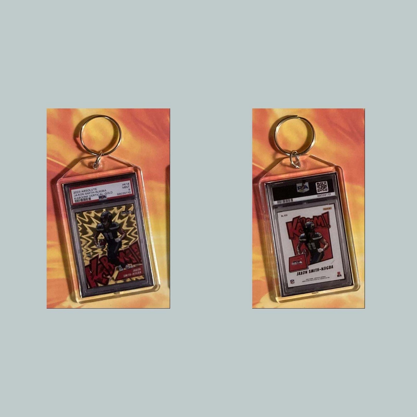 3774 Kenneth Walker III 2022 Panini Absolute Kaboom Gold Custom Made Keychain FBL