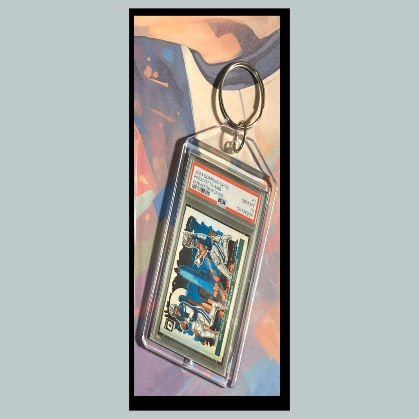 3411 Dak Prescott/CD Lamb 2024 Panini Donruss Optic Downtown Duos Keychain -Gift FBL