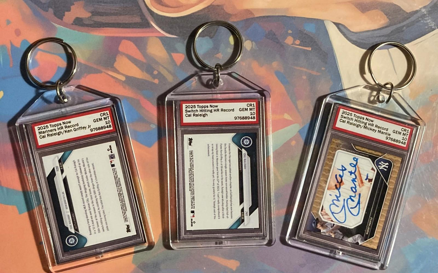 3519B Cal Raleigh 3 Pack Bundle - 3 Different Custom Novelty Keychains - Gift BBL KYC